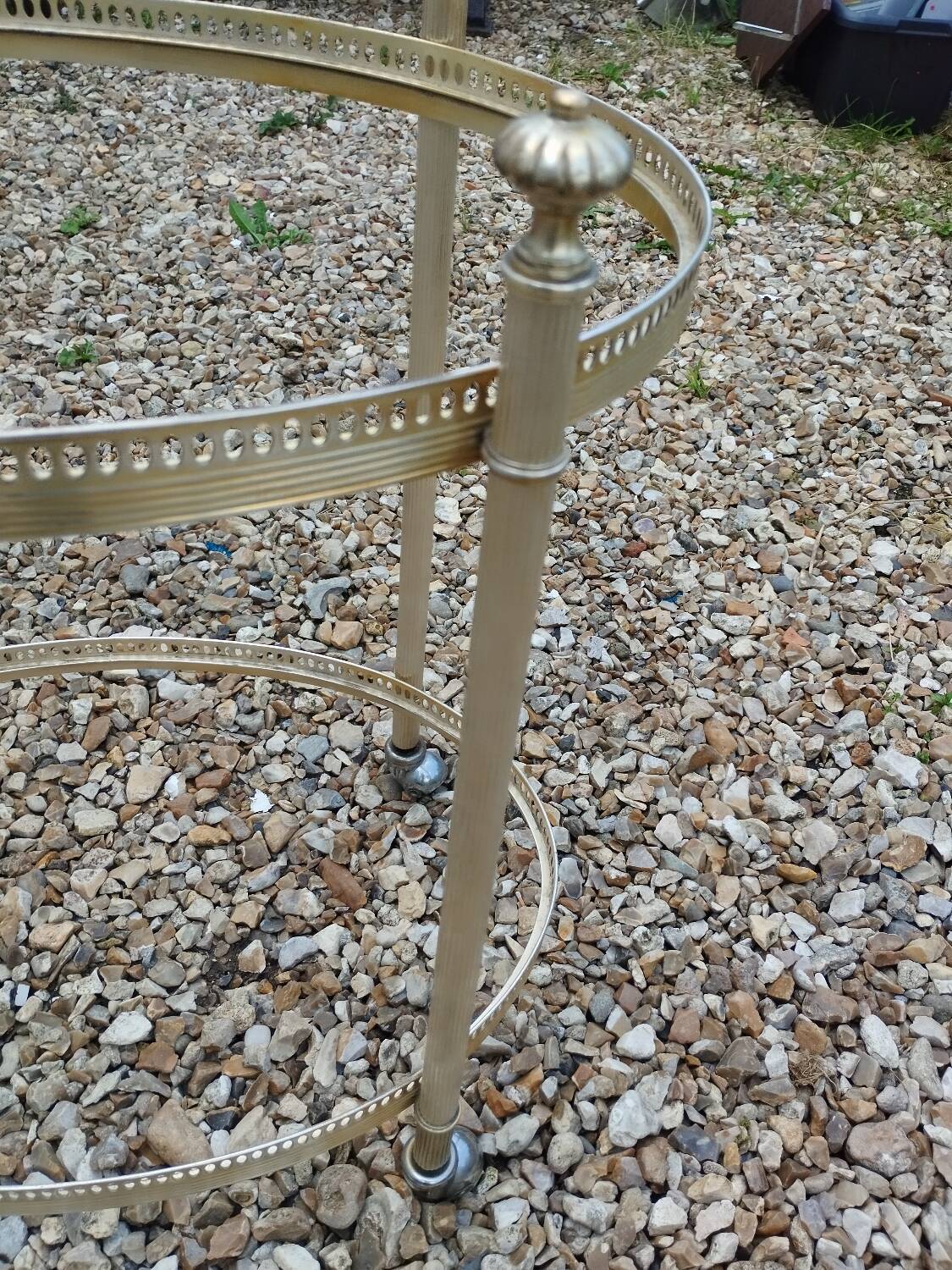 Old vintage rolling serving table