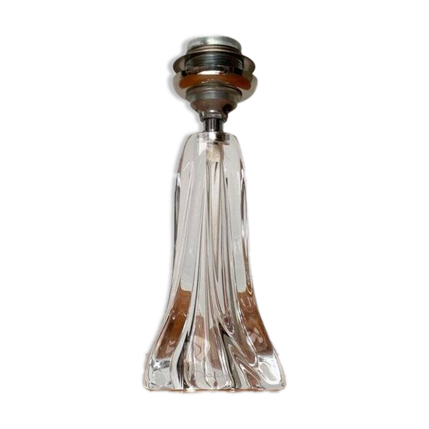 Lampe de table en verre française du milieu du siècle par Daum, années 1960