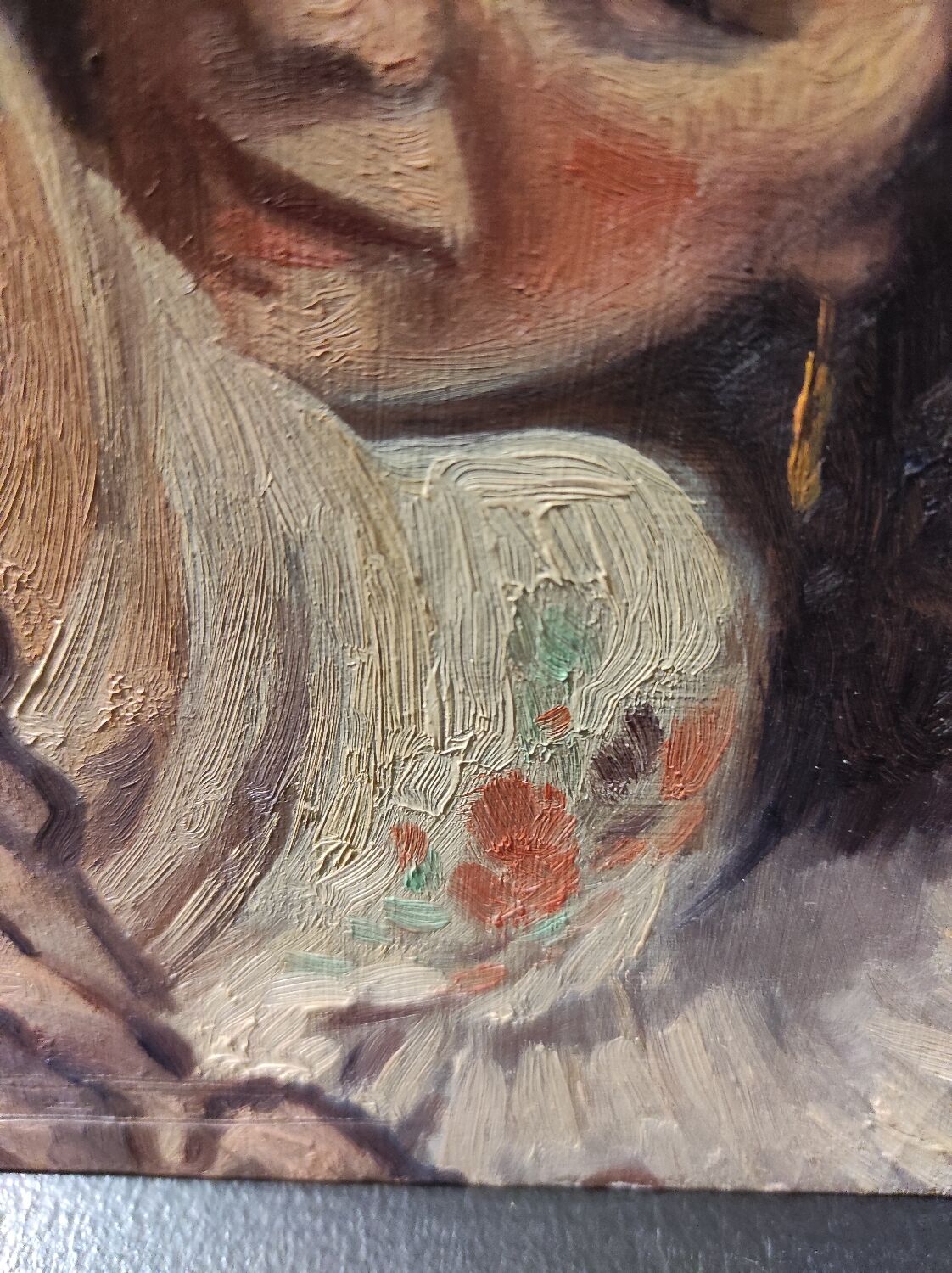 Portrait painting woman gypsy oil 30s signed