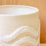 Earthenware pot lamp and lampshade with punch needle wave pattern