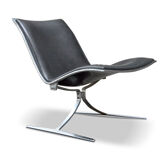 Armchair "Skater" by Jorgen Kastholm for KILL black leather 1st edition