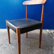 Scandinavian style teak and vintage faux chair 50 60 s