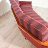 Rare and superb vintage curved teak sofa from the 1950s / Deutschland series decor