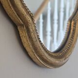 Vintage gold mirror with a Louis XV pediment - 1960s-70s - Height 54 cm