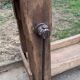 Old solid oak carpenter's workbench