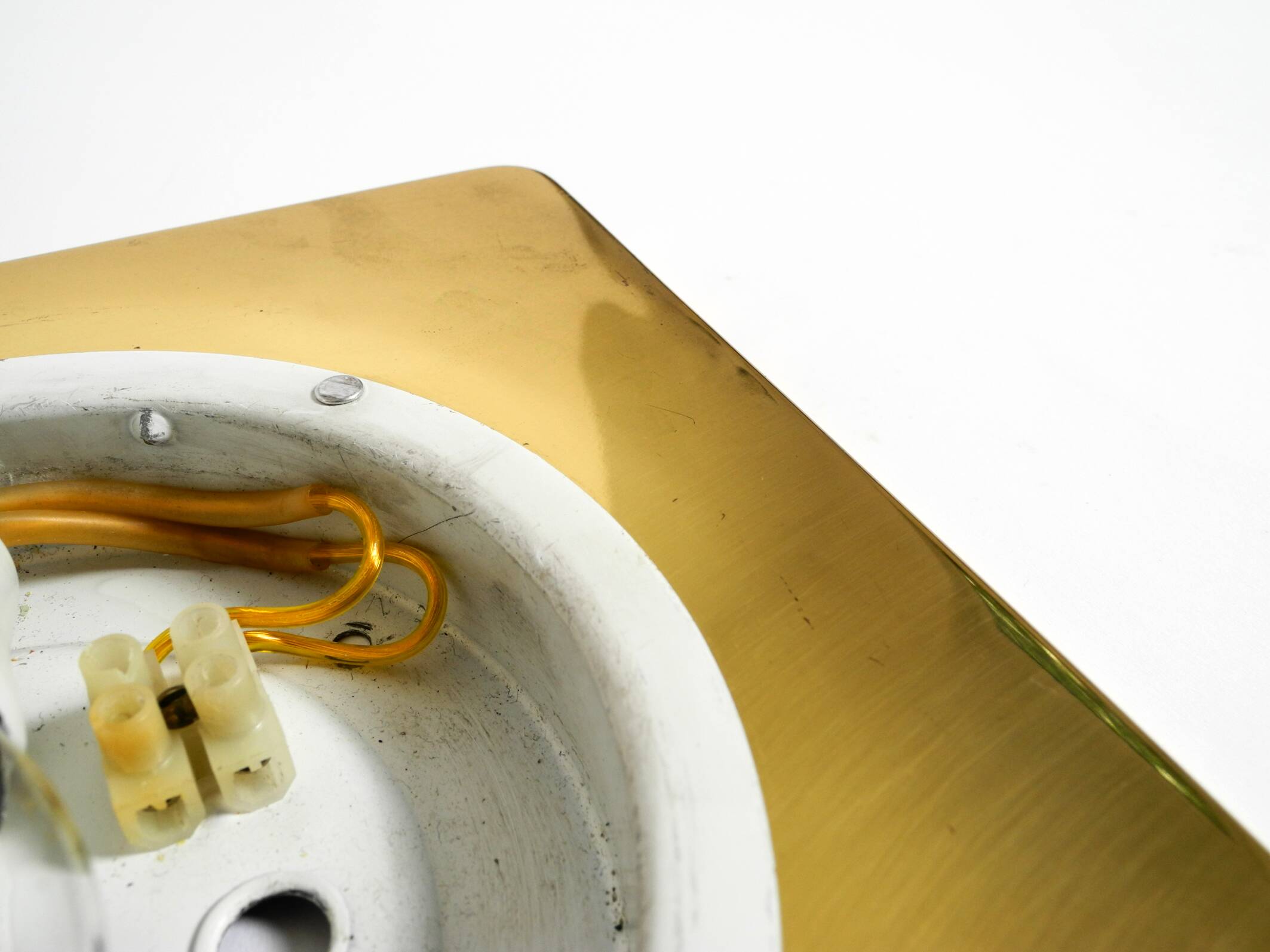 Two 1970s brass wall lamps by Rolf Krüger for Heinz Neuhaus Leuchten