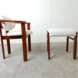 Vintage armchair with footstool, 1960s