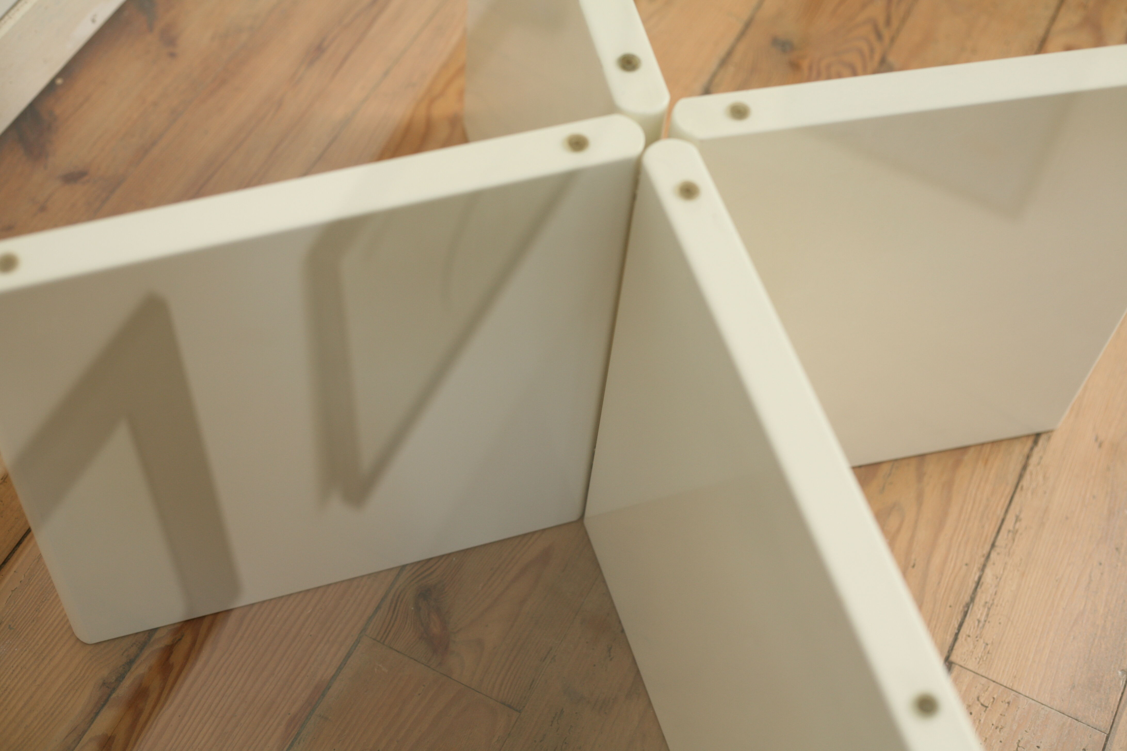 Wood and glass coffee table , France, circa 1980