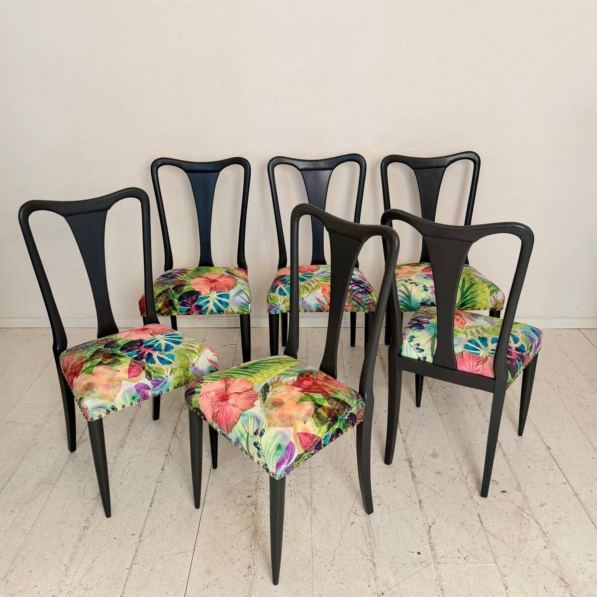 Italian vintage dining chairs by Osvaldo Borsani, 1940s, set of 6