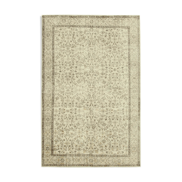 Handmade vintage oriental beige carpet 191 cm x 295 cm