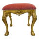 Louis XV Rococo style stool in gilded wood – pink seat – 20th century