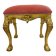 Louis XV Rococo style stool in gilded wood – pink seat – 20th century