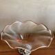 Pink blown glass cup on foot grape decoration