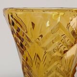Amber yellow glass vase
