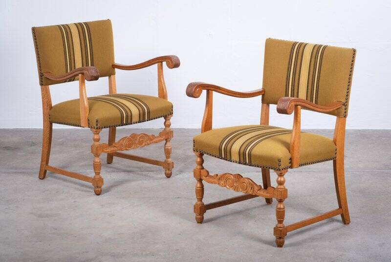 Fauteuils en chêne, Danemark, années 1960, ensemble de 2