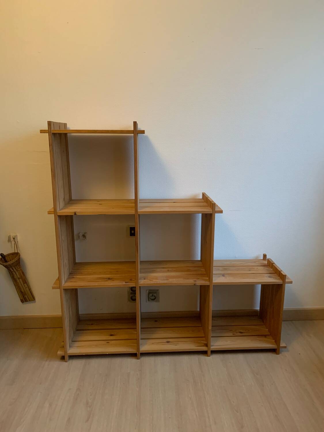 Vintage Mountain Pine Staircase Bookcase Circa 1980