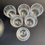 Decanter and 6 cut crystal porto glasses XIXth