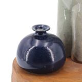 Midnight blue ceramic ball vase, 1970s