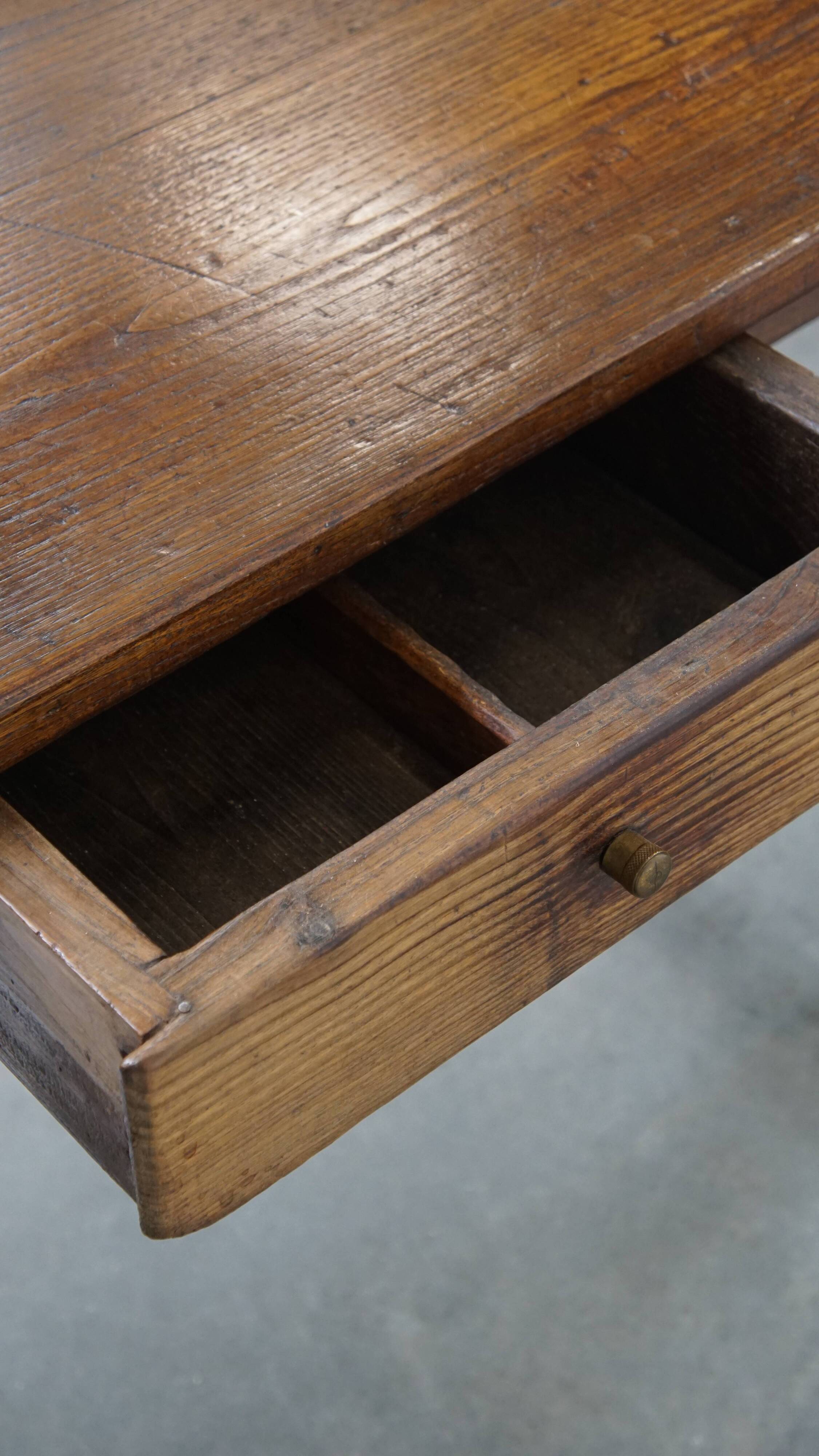 Antique French Country Chestnut Dining Table, Early 19th Century