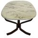Table basse vintage en bois et marbre Design minimaliste Suède années 70