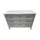Louis XVI style chest of drawers in versailles grey patinated mahogany with white marble