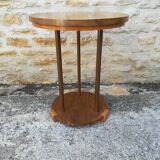 Walnut and copper pedestal table