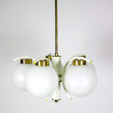 Lustre en laiton à 5 bras du milieu du siècle
