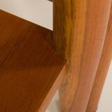 Pair of mid century minimalist nightstands, bedside tables in solid teak