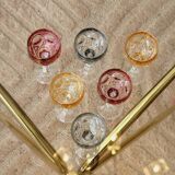 Amaris Nachtmann 6 Small Iridescent Colored Crystal Shot Glasses