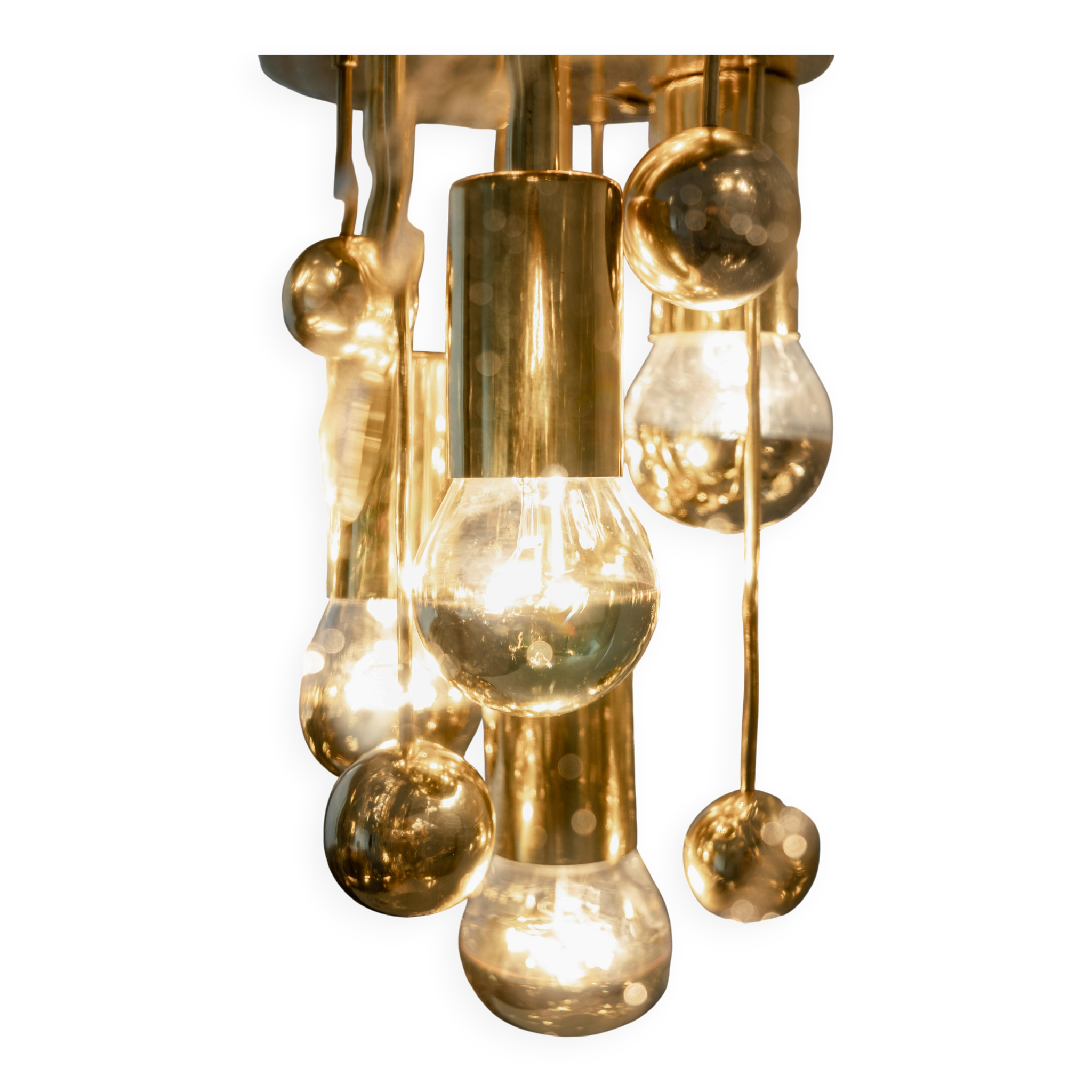 Sputnik Ball Chandelier by Doria, Germany, 1970s