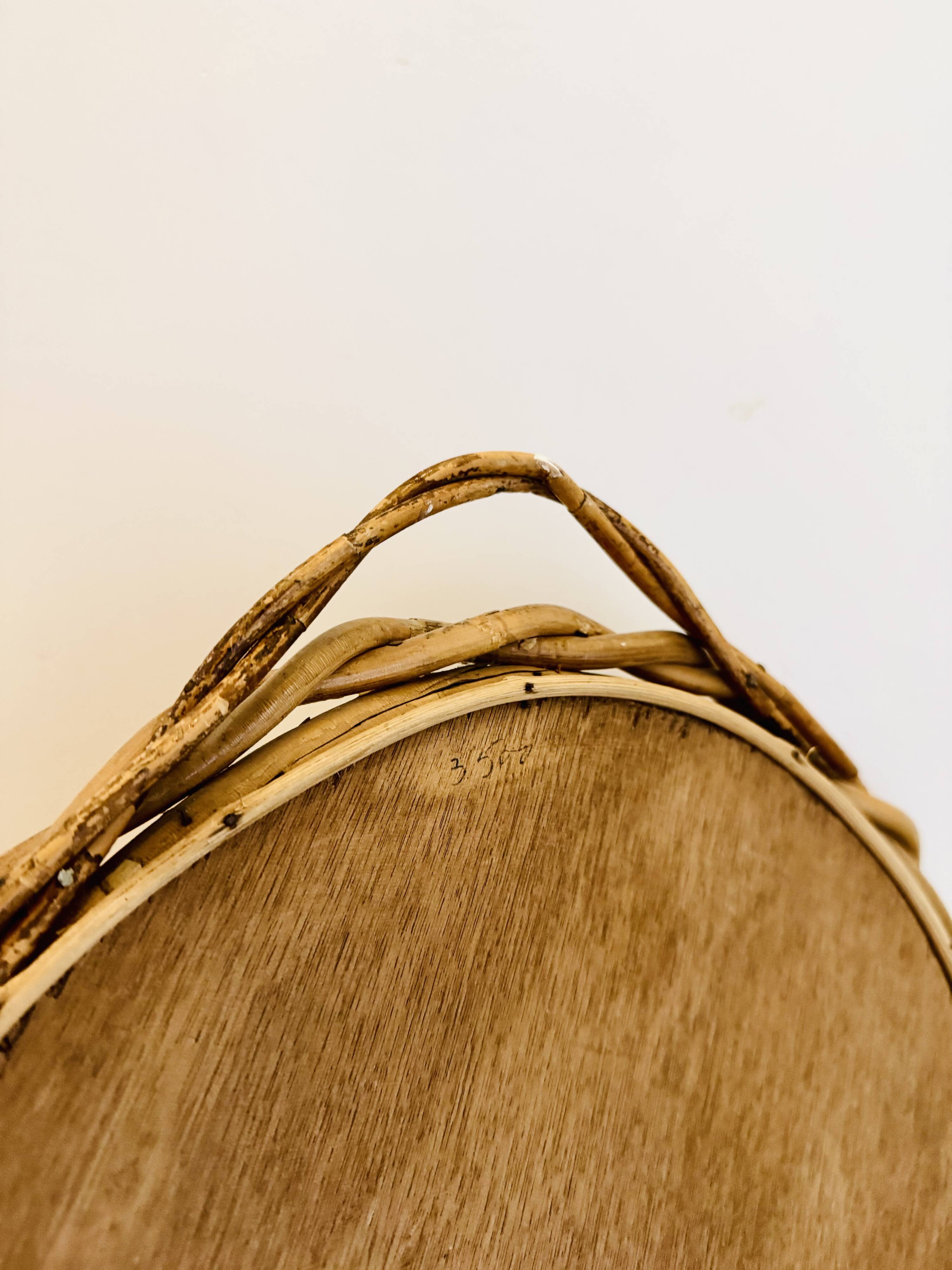 Vintage rattan mirror