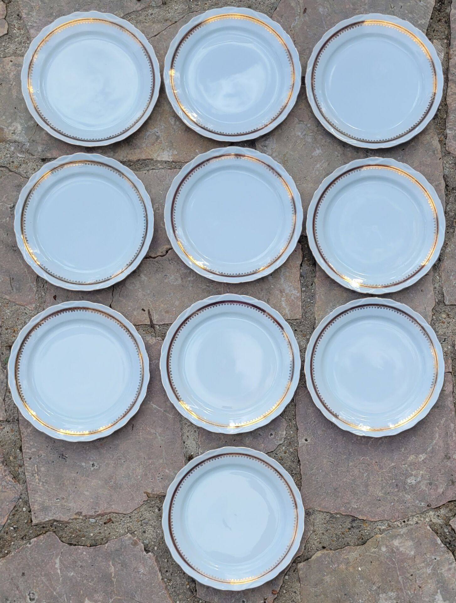 10 porcelain plates Masse & Surget - 1957