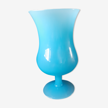 Turquoise blue opaline vase