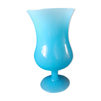 Turquoise blue opaline vase