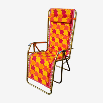 Vintage lafuma orange folding long chair  70