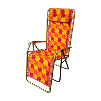 Vintage lafuma orange folding long chair  70