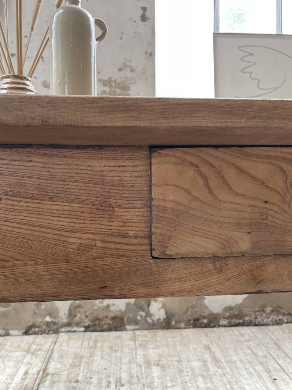 1950s oak butcher's farm table