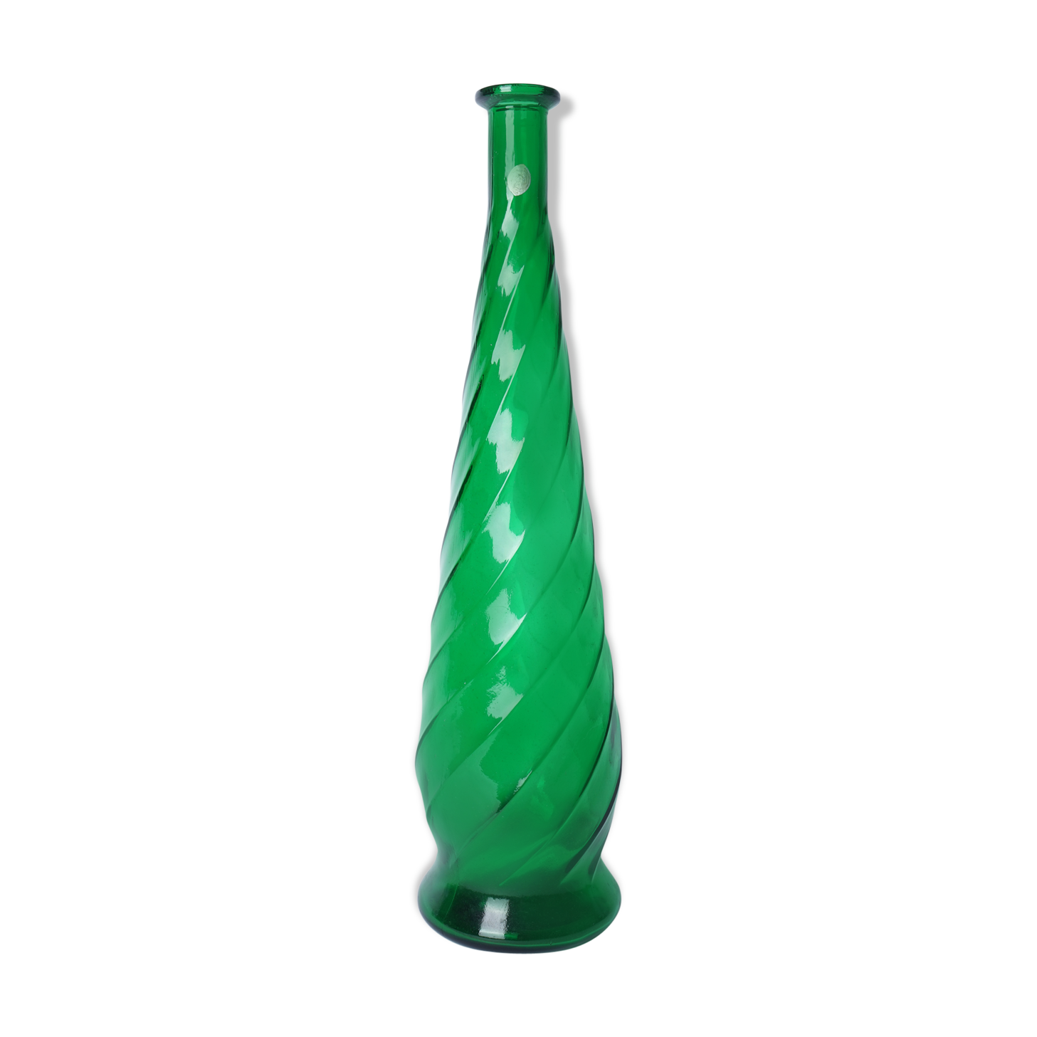 Glass vase in large twisted Green Italy