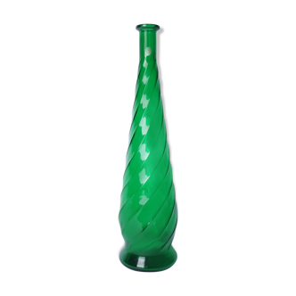Glass vase in large twisted Green Italy