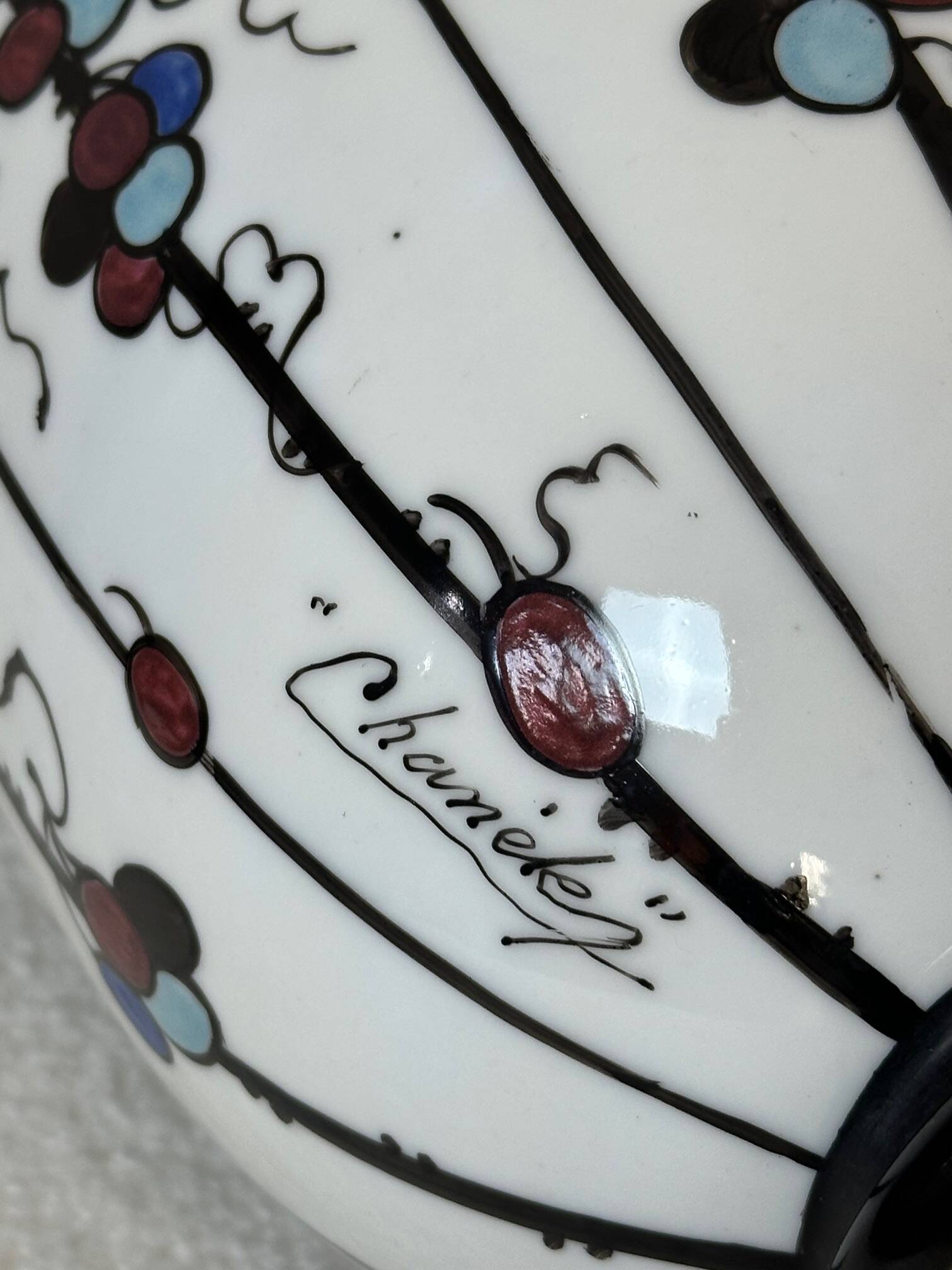 Art Deco vase signed