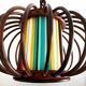 Rattan pendant light and vintage lampshade