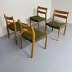 Set of 4 beech chairs designed by Niels Otto Møller, solid vintage beech