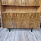 Restored Mid-Century Tapered Highboard Bar Cabinet  in Walnut & Mahogany