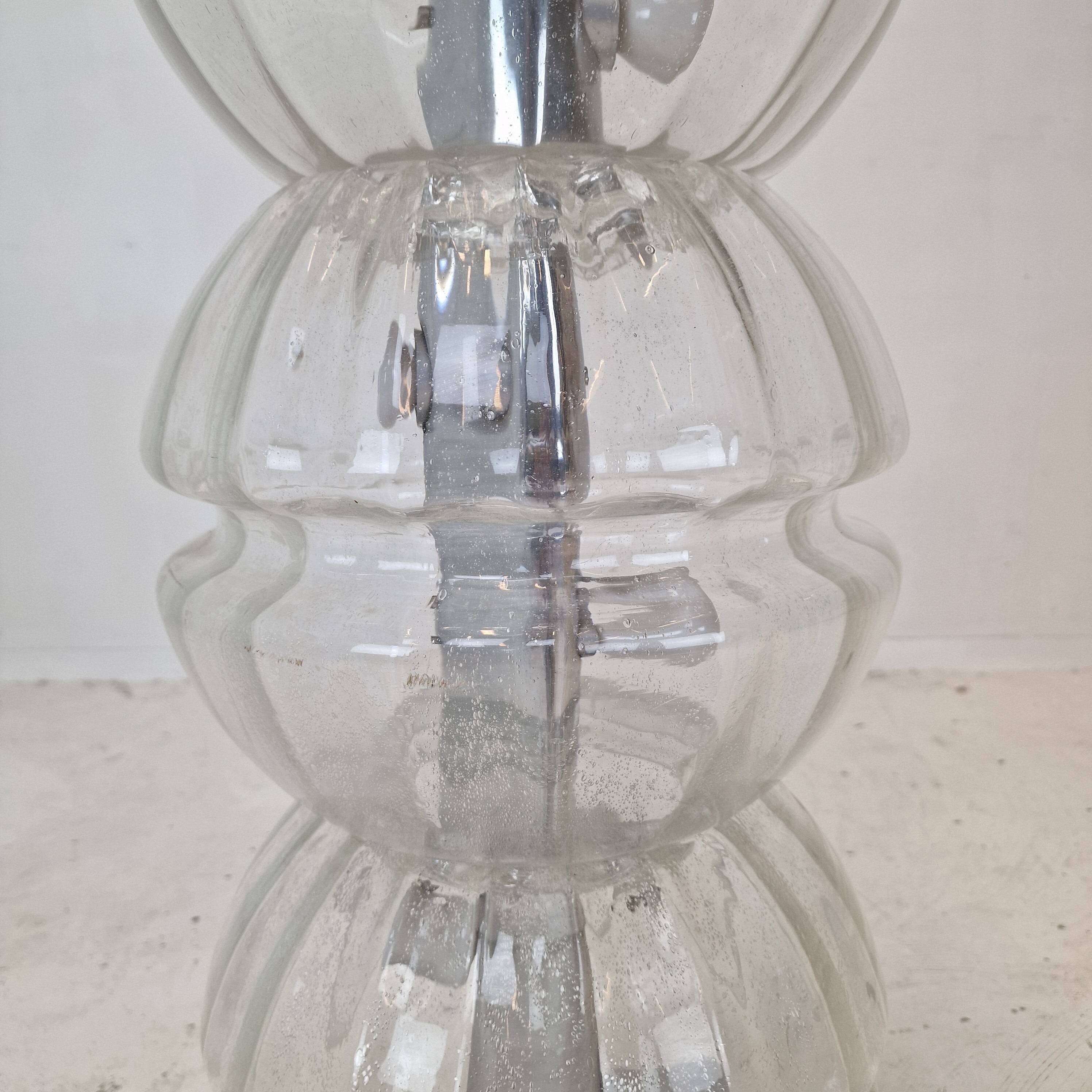 Lampadaire italien en verre space age, années 1980