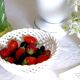Cup fruit braided white twisted ceramic earthenware