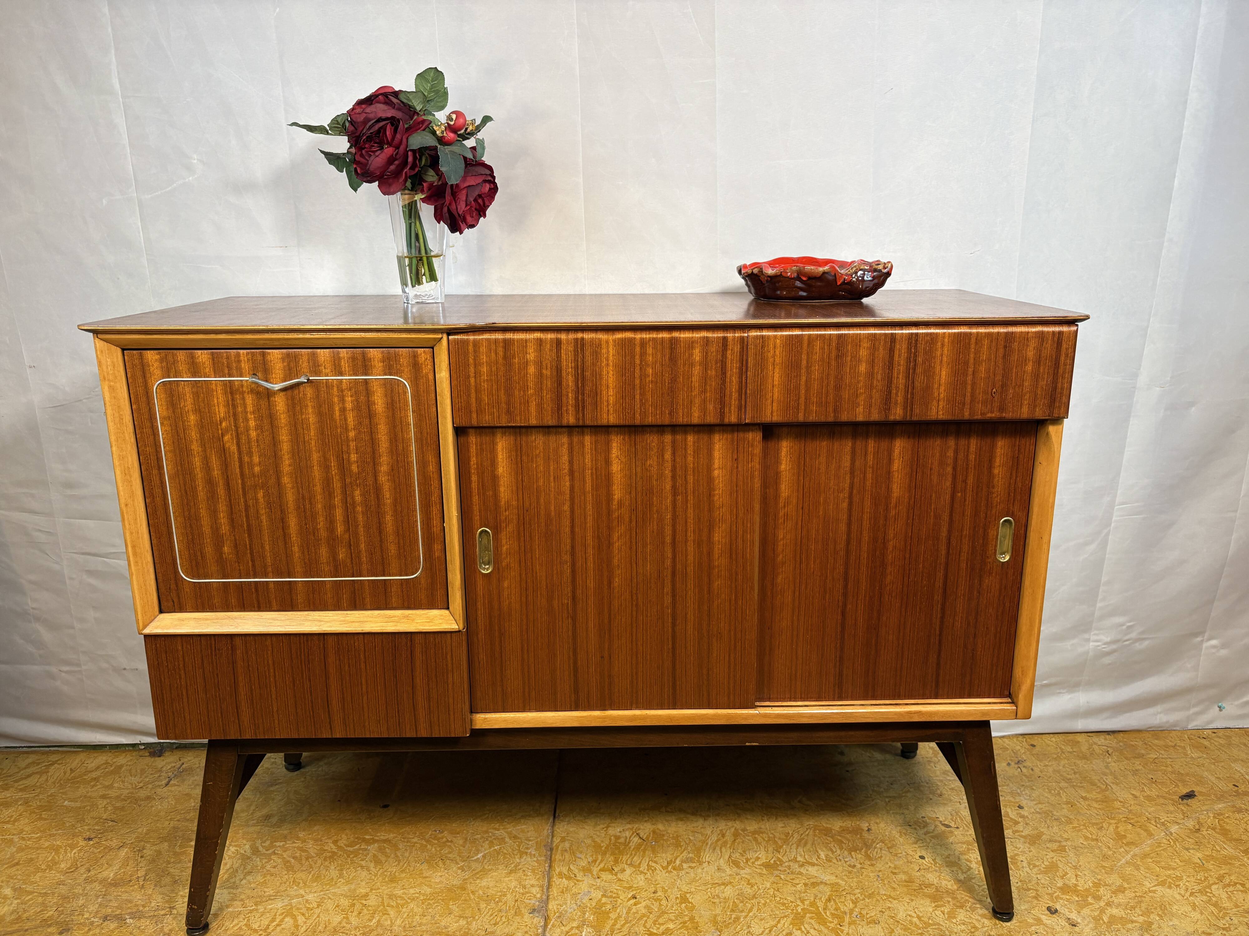 Mid-Century Retro Vintage Teak Cocktail Credenza / Sideboard by Beautility