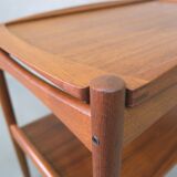 Danish teak bar cart with tray by Poul Hundevad, 1960s