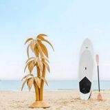 Large rattan “coconut/palm tree” floor lamp