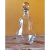 Antique engraved glass carafe - wine pitcher