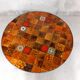 Vintage round coffee table roche-bobois in steel and ceramic 70s